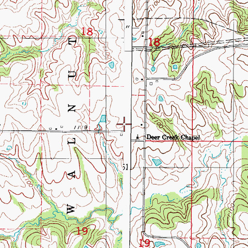 Topographic Map of Deer Creek Chapel, IA