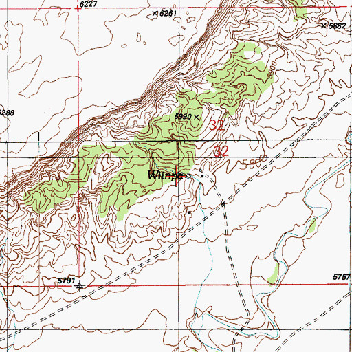 Topographic Map of Wingva, AZ