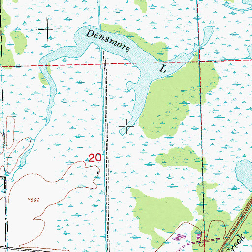 Topographic Map of Densmore Lake, IA