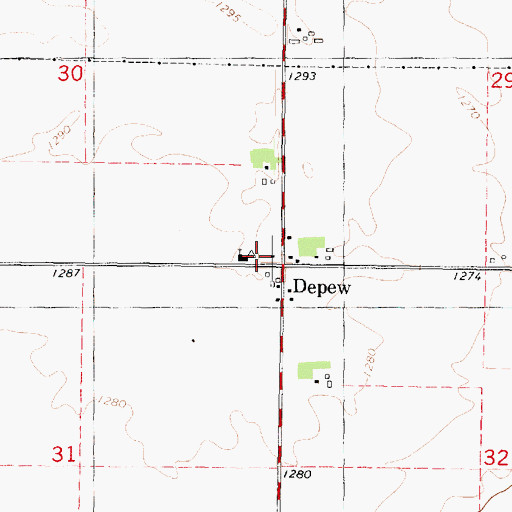 Topographic Map of Depew, IA