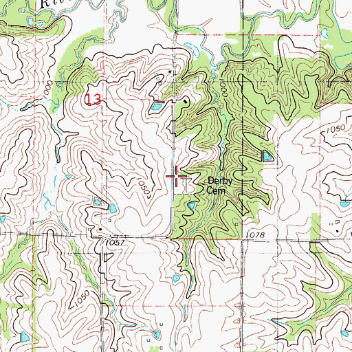 Topographic Map of Derby Cemetery, IA
