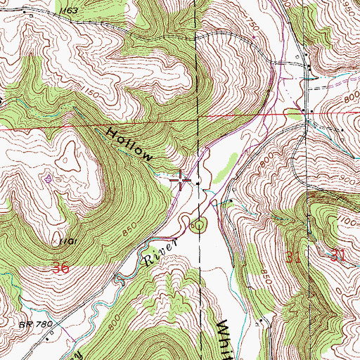 Topographic Map of Devils Hollow, IA