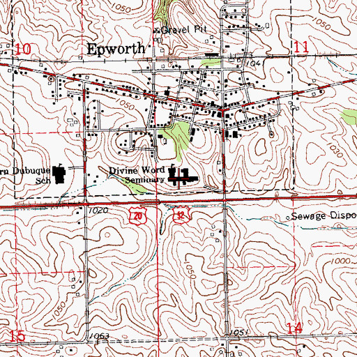Topographic Map of Divine Word College, IA