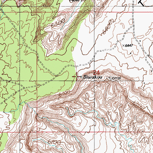 Topographic Map of Siwukva, AZ