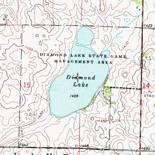 Topographic Map of Diamond Lake, IA