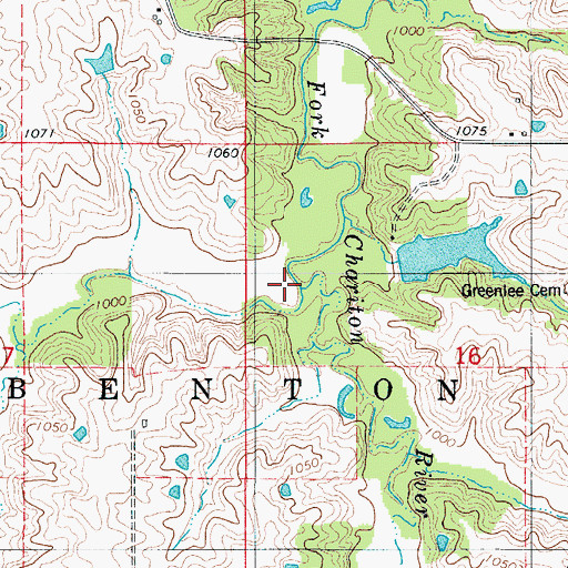 Topographic Map of Dick Creek, IA