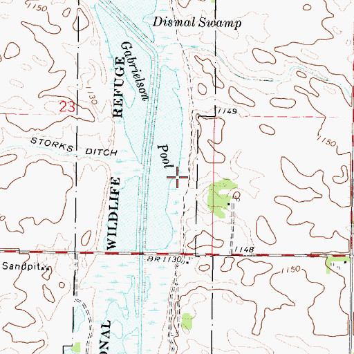 Topographic Map of Dismal Swamp, IA