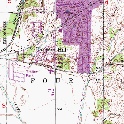 Topographic Map of Doane Park, IA