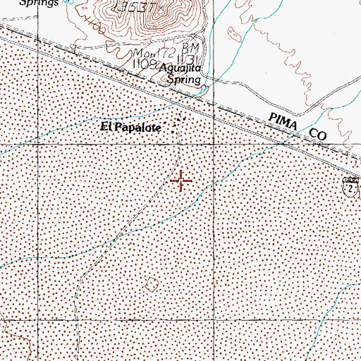 Topographic Map of Aguajita Wash, AZ