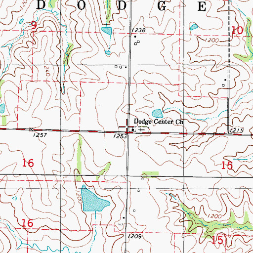 Topographic Map of Dodge Center Church, IA