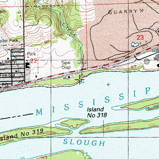 Topographic Map of Dodges Creek, IA