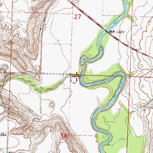 Topographic Map of Dog Creek, IA