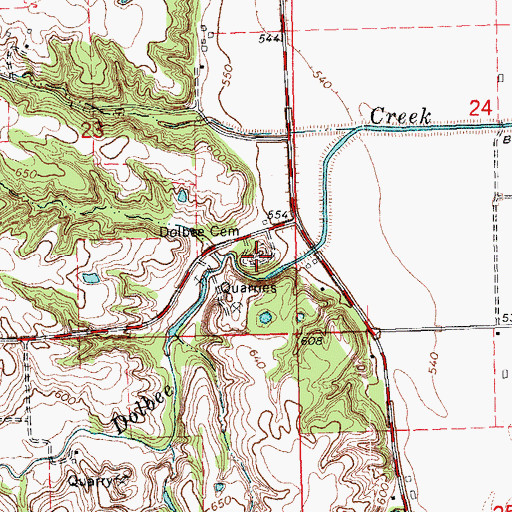 Topographic Map of Dolbee Cemetery, IA