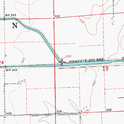 Topographic Map of Dolbee Creek, IA