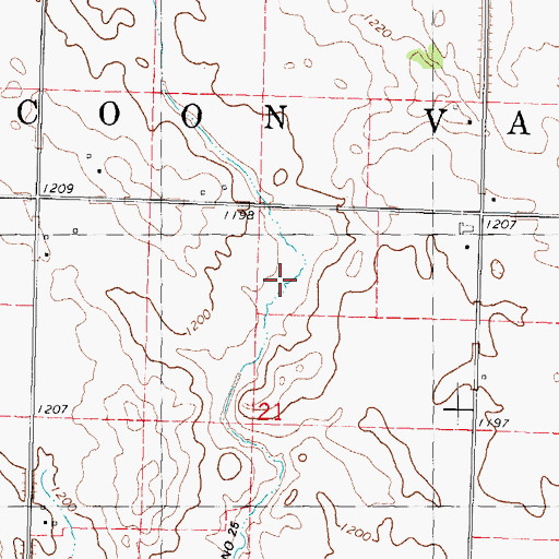 Topographic Map of Drainage Ditch 25, IA