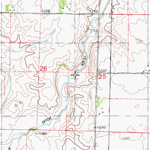 Topographic Map of Drainage Ditch 31, IA