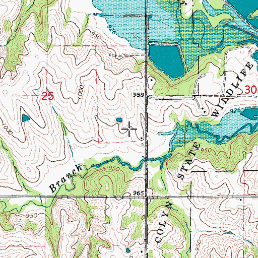 Topographic Map of Colyn State Wildlife Area, IA