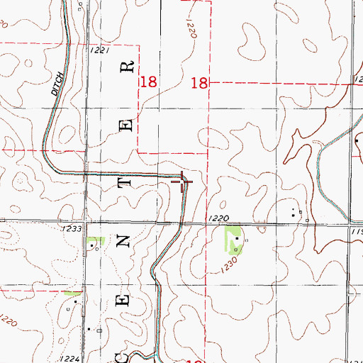 Topographic Map of Drainage Ditch 65, IA