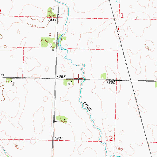 Topographic Map of Drainage Ditch 67, IA