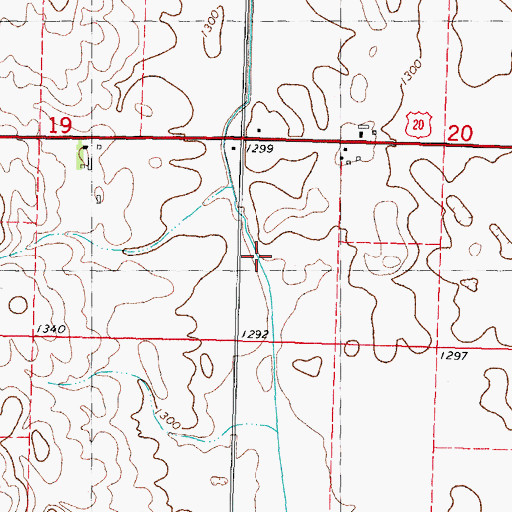 Topographic Map of Drainage Ditch 71, IA