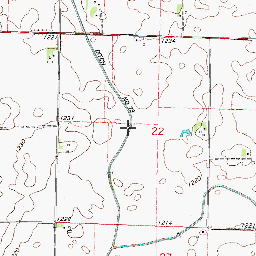 Topographic Map of Drainage Ditch 79, IA