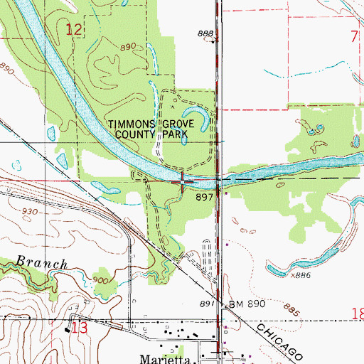 Topographic Map of Dry Branch, IA