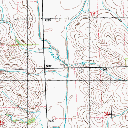 Topographic Map of Dry Branch, IA