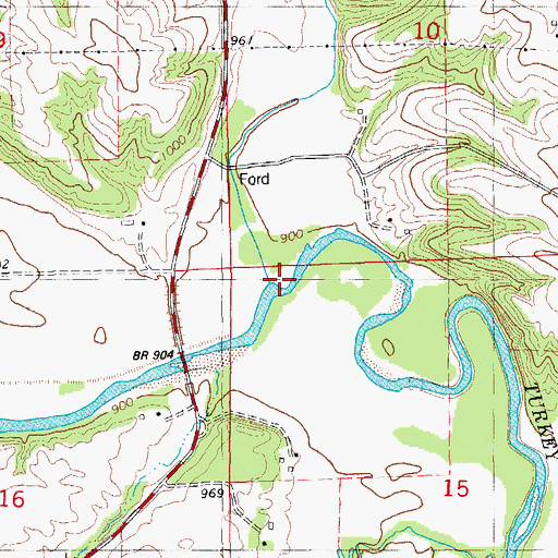 Topographic Map of Dry Branch, IA