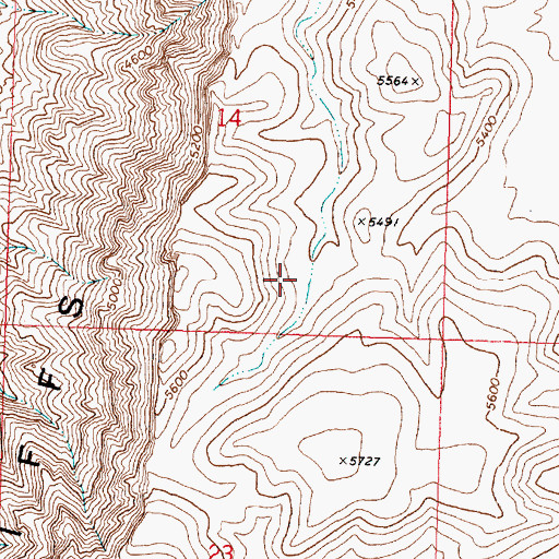 Topographic Map of Grand Wash Cliffs, AZ