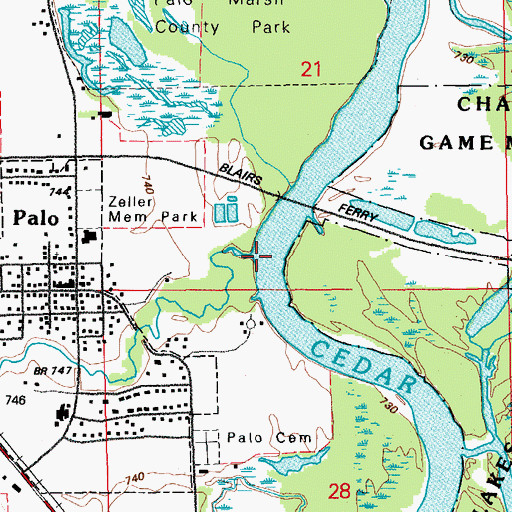 Topographic Map of Dry Creek, IA