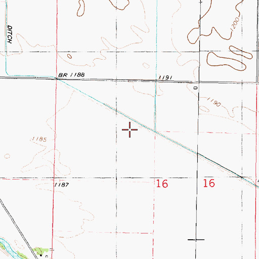 Topographic Map of Dry Ditch, IA