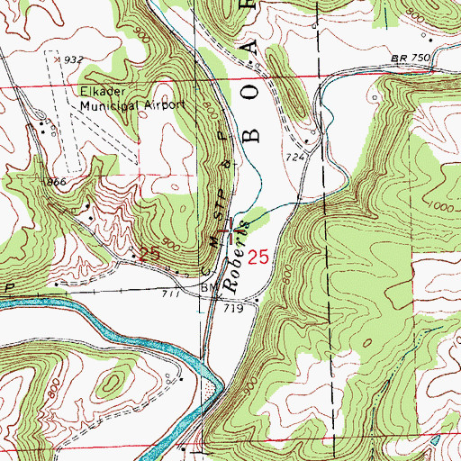 Topographic Map of Dry Mill Creek, IA