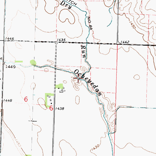 Topographic Map of Dry Run, IA