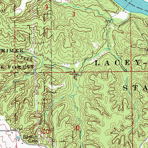 Topographic Map of Duckworth Creek, IA