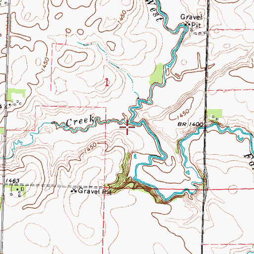 Topographic Map of Dugout Creek, IA