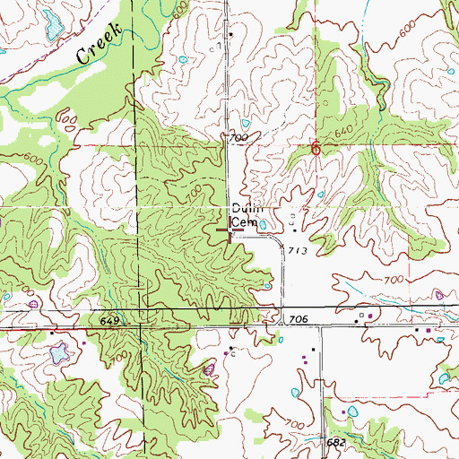 Topographic Map of Dulin Cemetery, IA