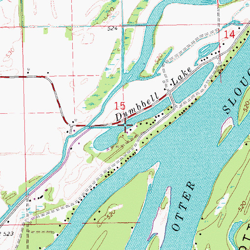 Topographic Map of Dumbbell Lake, IA