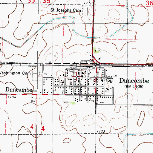 Topographic Map of Duncombe, IA