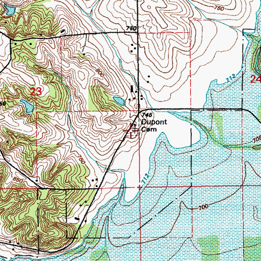 Topographic Map of Dupont Cemetery, IA