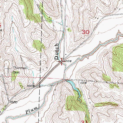 Topographic Map of Dutch Hollow, IA