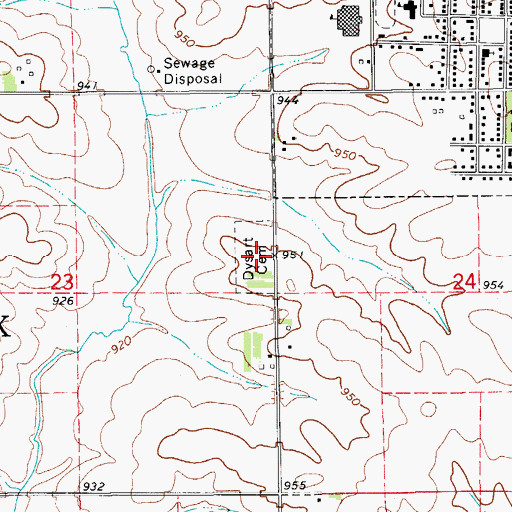 Topographic Map of Dysart Cemetery, IA