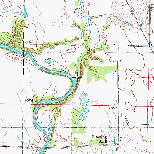 Topographic Map of Eagle Creek, IA