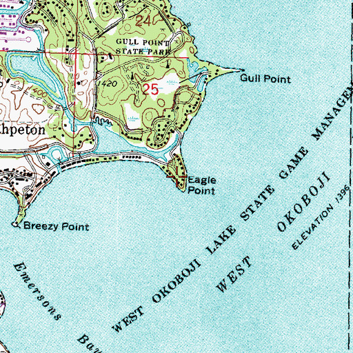 Topographic Map of Eagle Point, IA