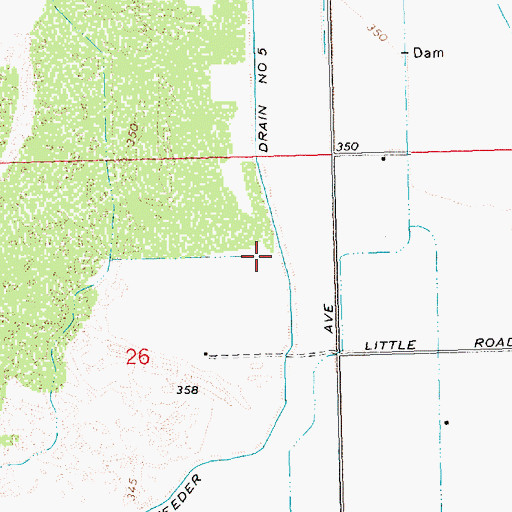 Topographic Map of Feeder Drain Number Five, AZ
