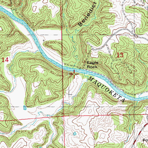 Topographic Map of Eagle Rock, IA
