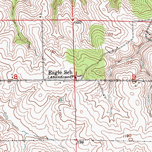 Topographic Map of Eagle School, IA