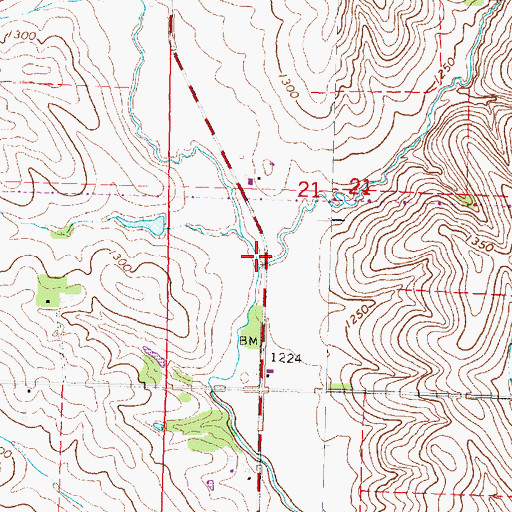 Topographic Map of East Aldrich Creek, IA