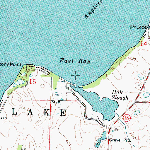 Topographic Map of East Bay, IA