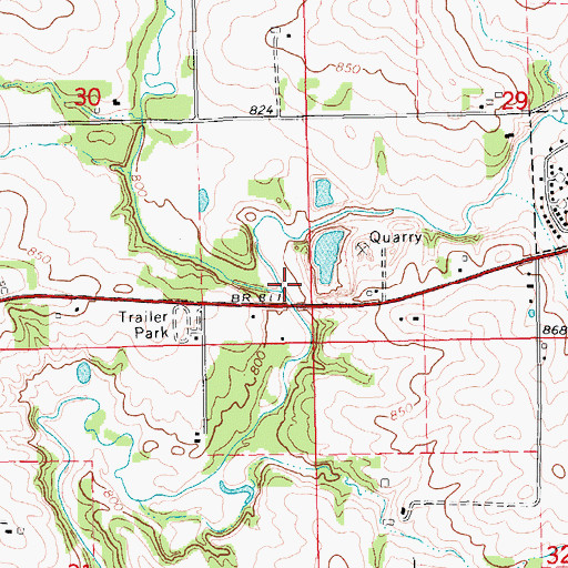 Topographic Map of East Big Creek, IA