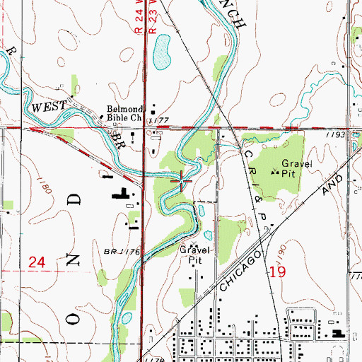 Topographic Map of East Branch Iowa River, IA
